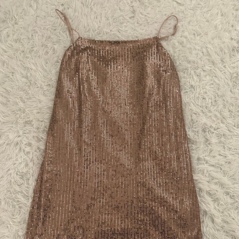 Banana Republic Metallic Bronze Sequin Mini Dress